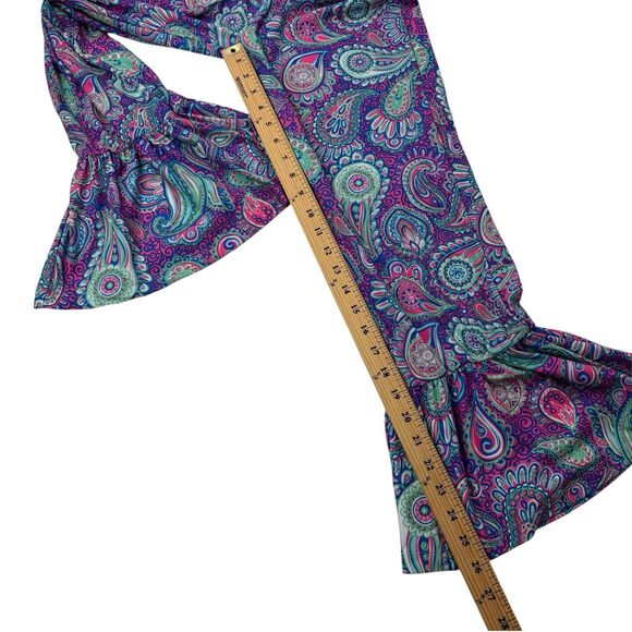 Simply Southern Women's S/M Small Medium Paisley Groovy Bell Button Leggings - Picture 11 of 16